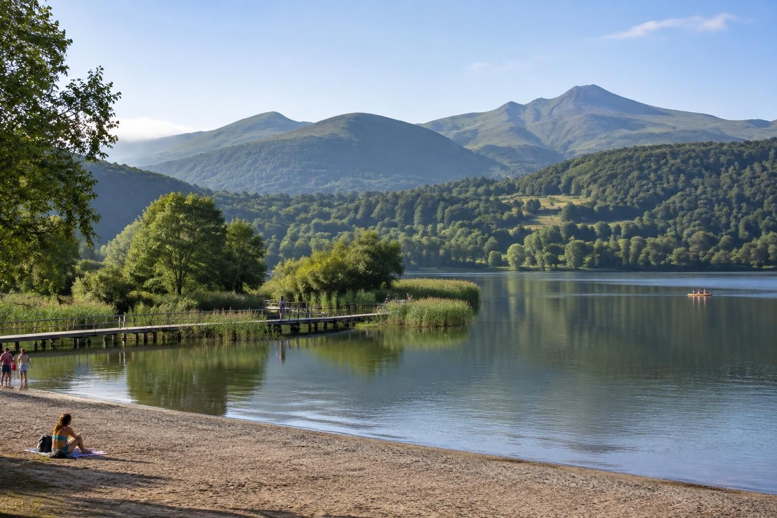 découvrez le lac chambon, joyau naturel d’auvergne : paysages volcaniques, baignade, randonnée et activités de plein air vous attendent au cœur du massif du sancy.